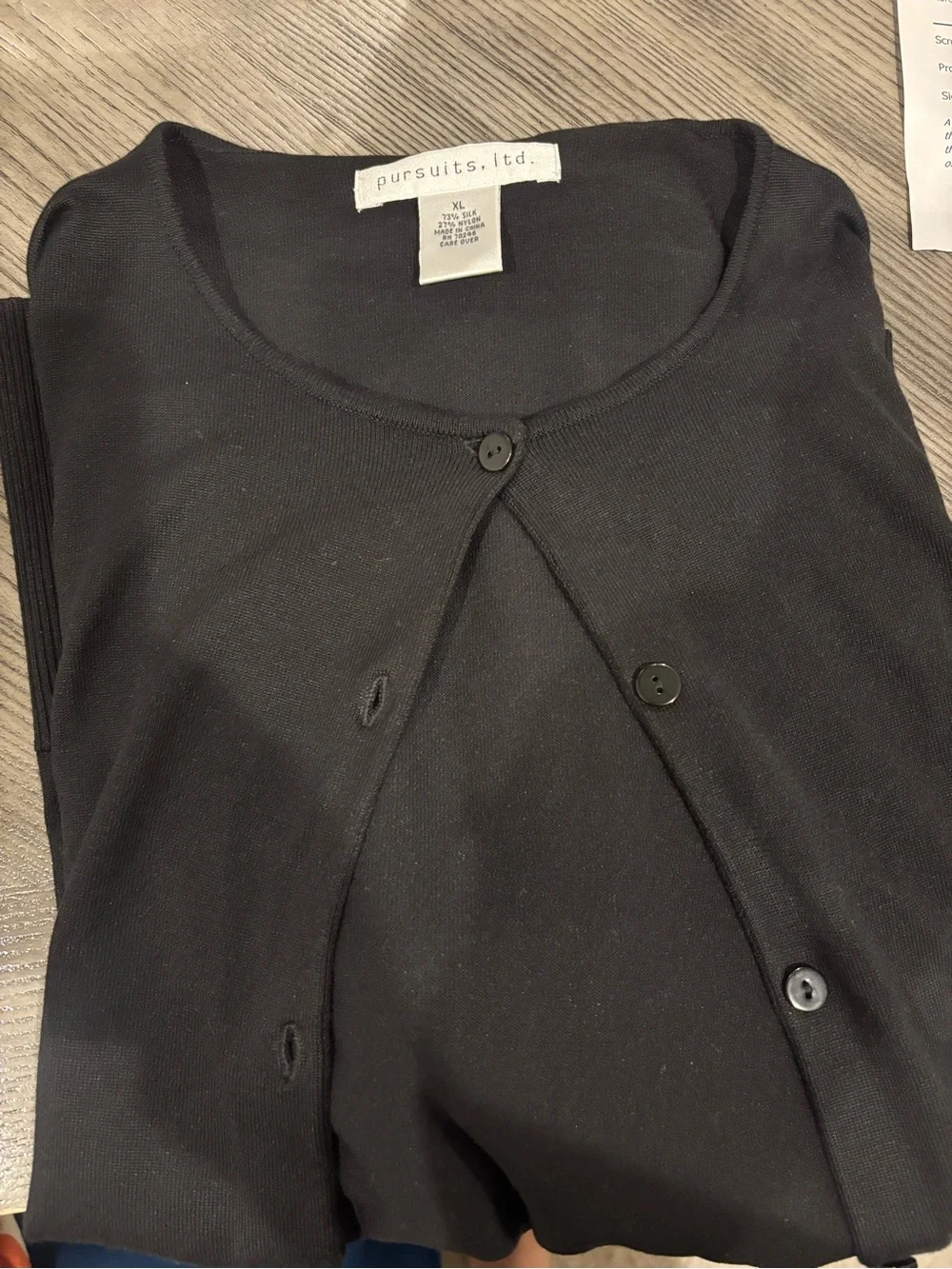 NWT! Black Women's Button Cardigan Sweater, size XL